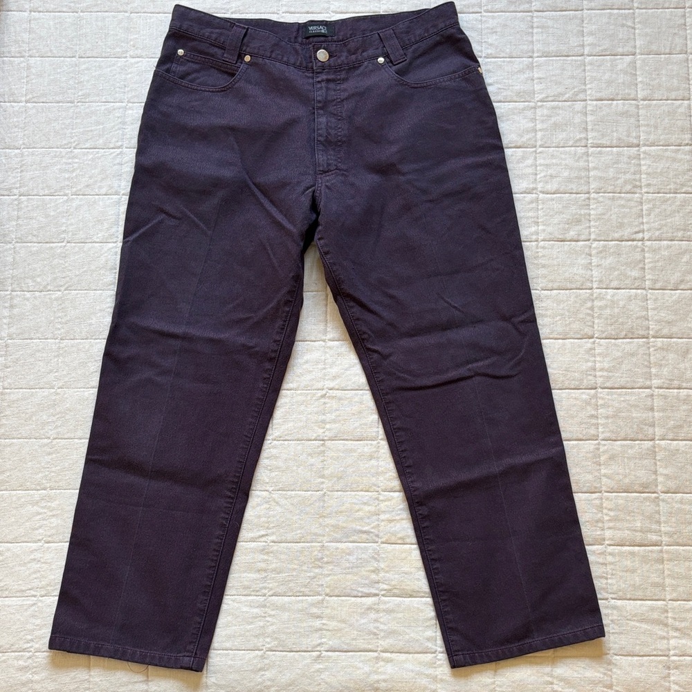 Vintage Versace Men's Dark Purple Pants